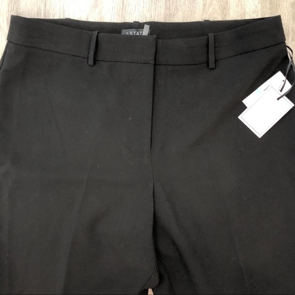 1. State Women's Rich Black High Rise Flat Front Straight Leg Dress Pants sz 16 - Picture 2 of 3